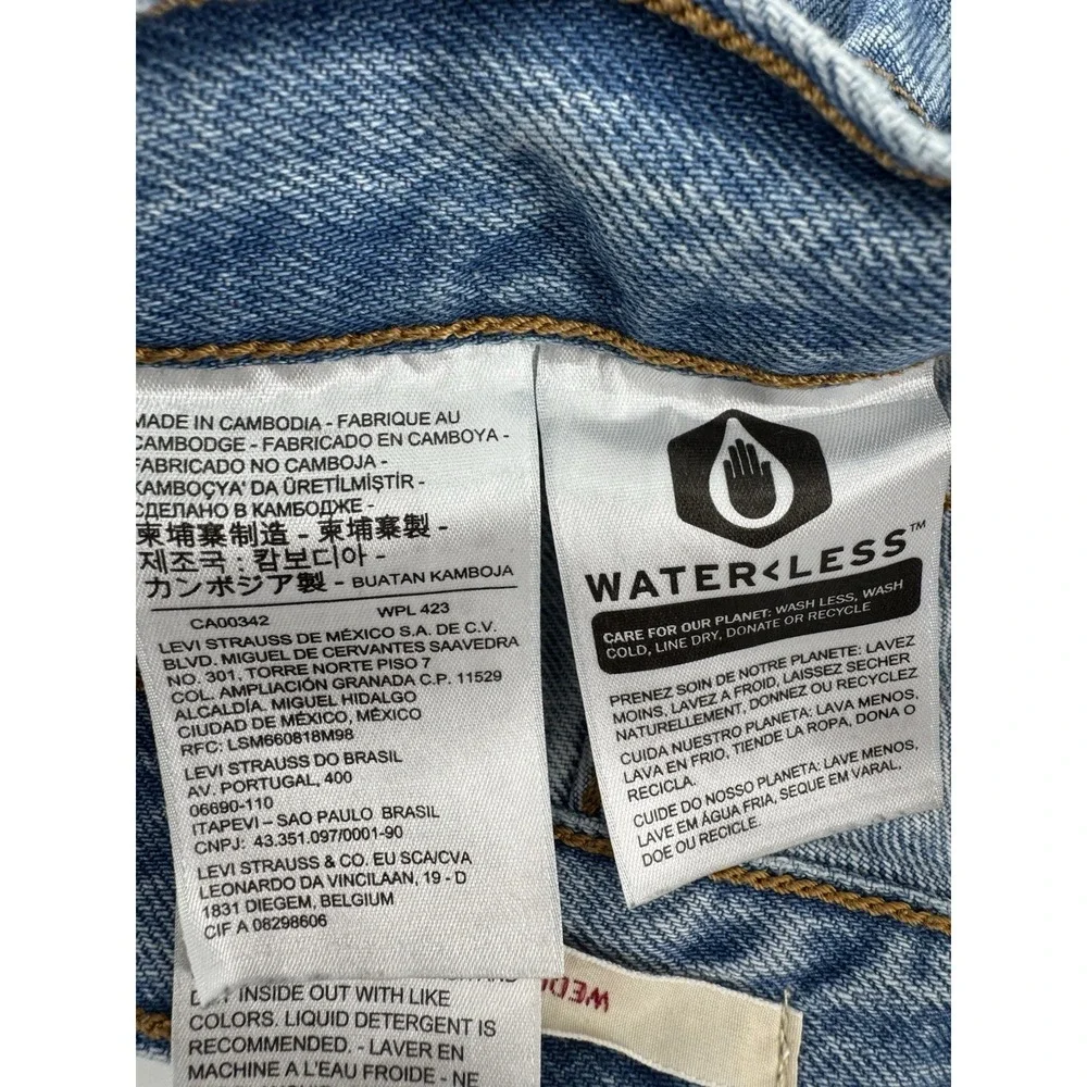 Levi's Wedgie Women's High Rise Cut Off Blue Denim Shorts Button Fly Size 26W